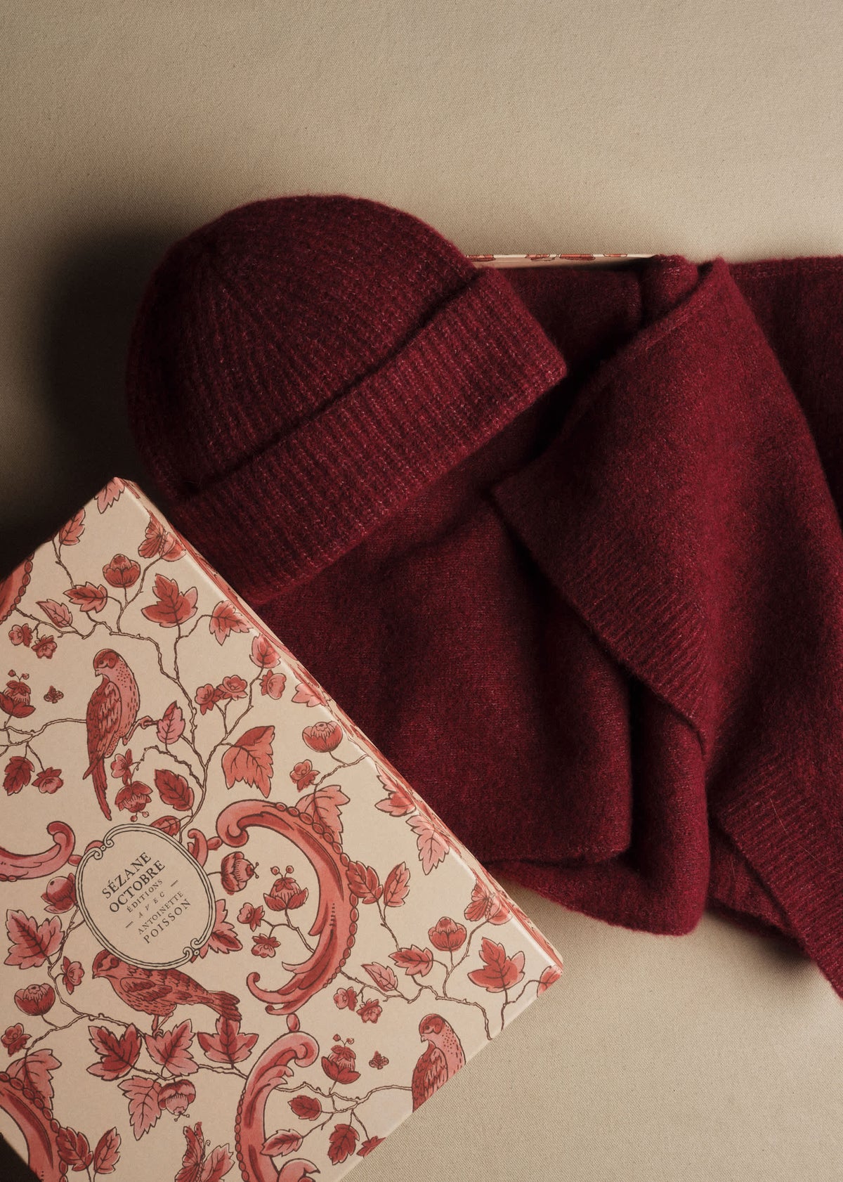 Coffret Bonnet et Echarpe - Grenat