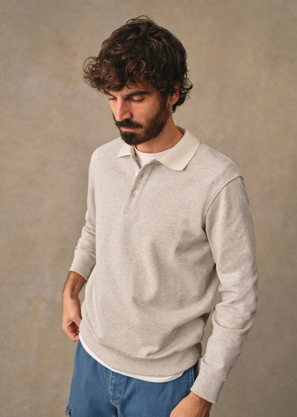 Sweatshirt Navi - Gris Chiné