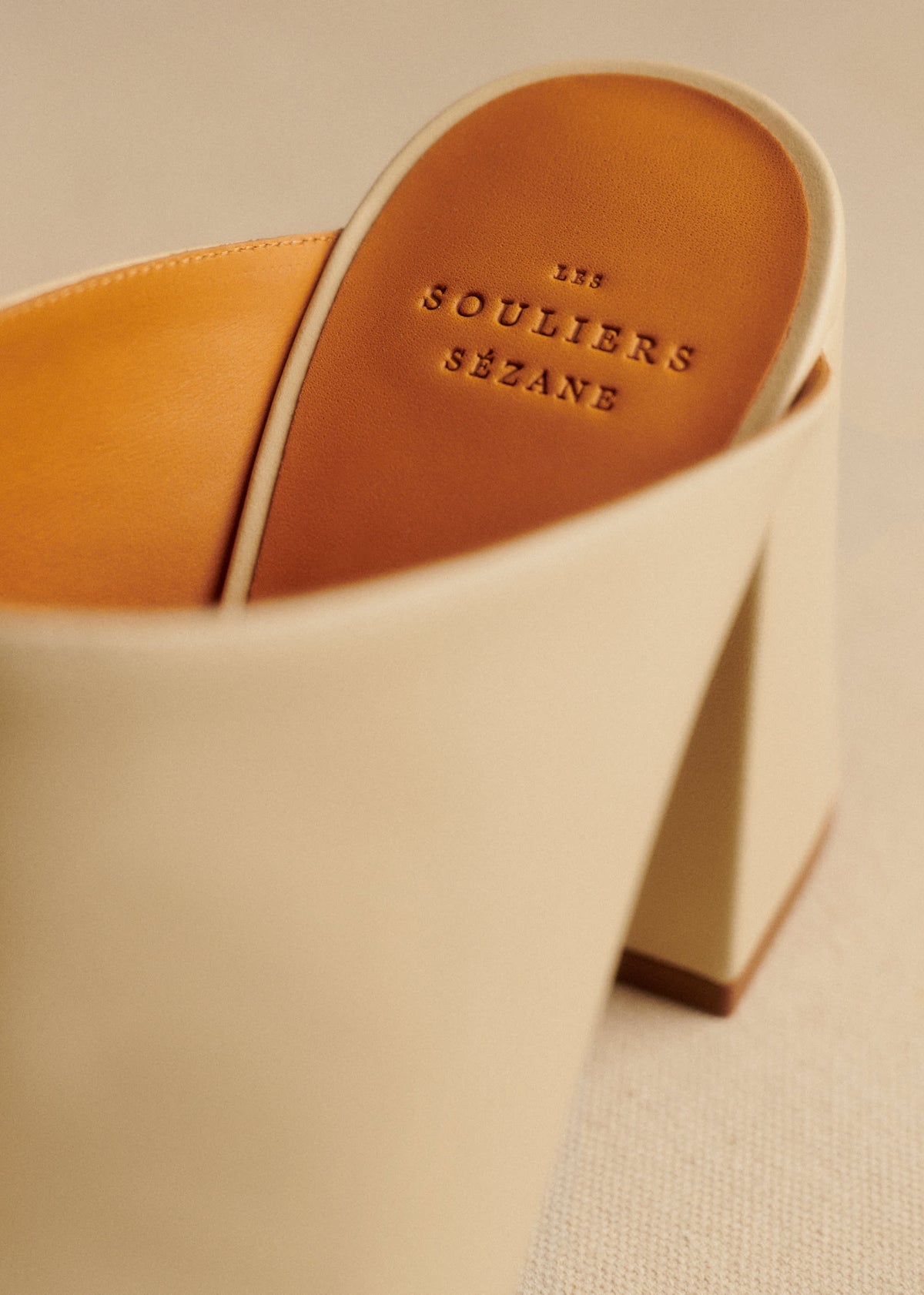 Mules High Bruna - Crème lisse