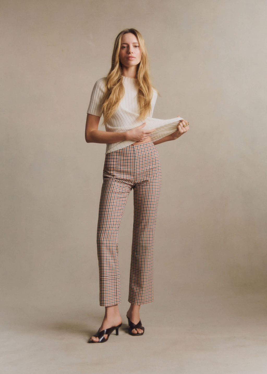 Pantalon Ciara - Carreaux Marine Ecru Terre