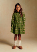 Robe Romina - Olive / broderie herbier