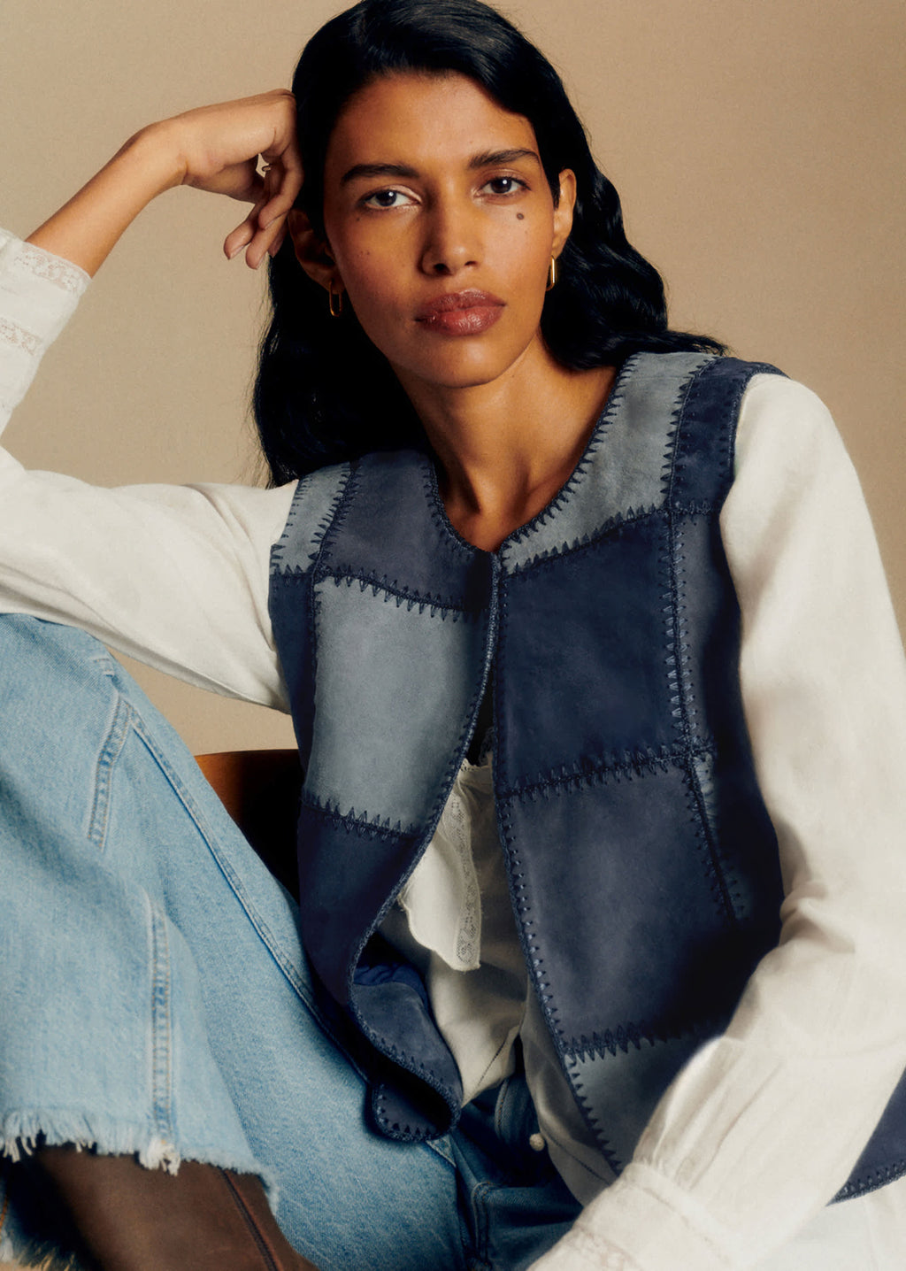 Veste Eliot - Patchwork Bleu