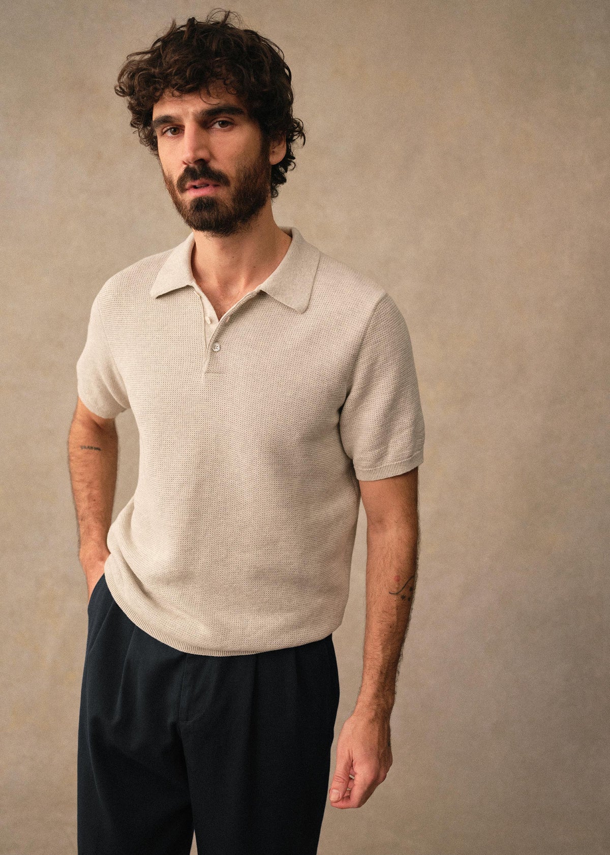 Polo Maille Sawyer - Gris Chiné