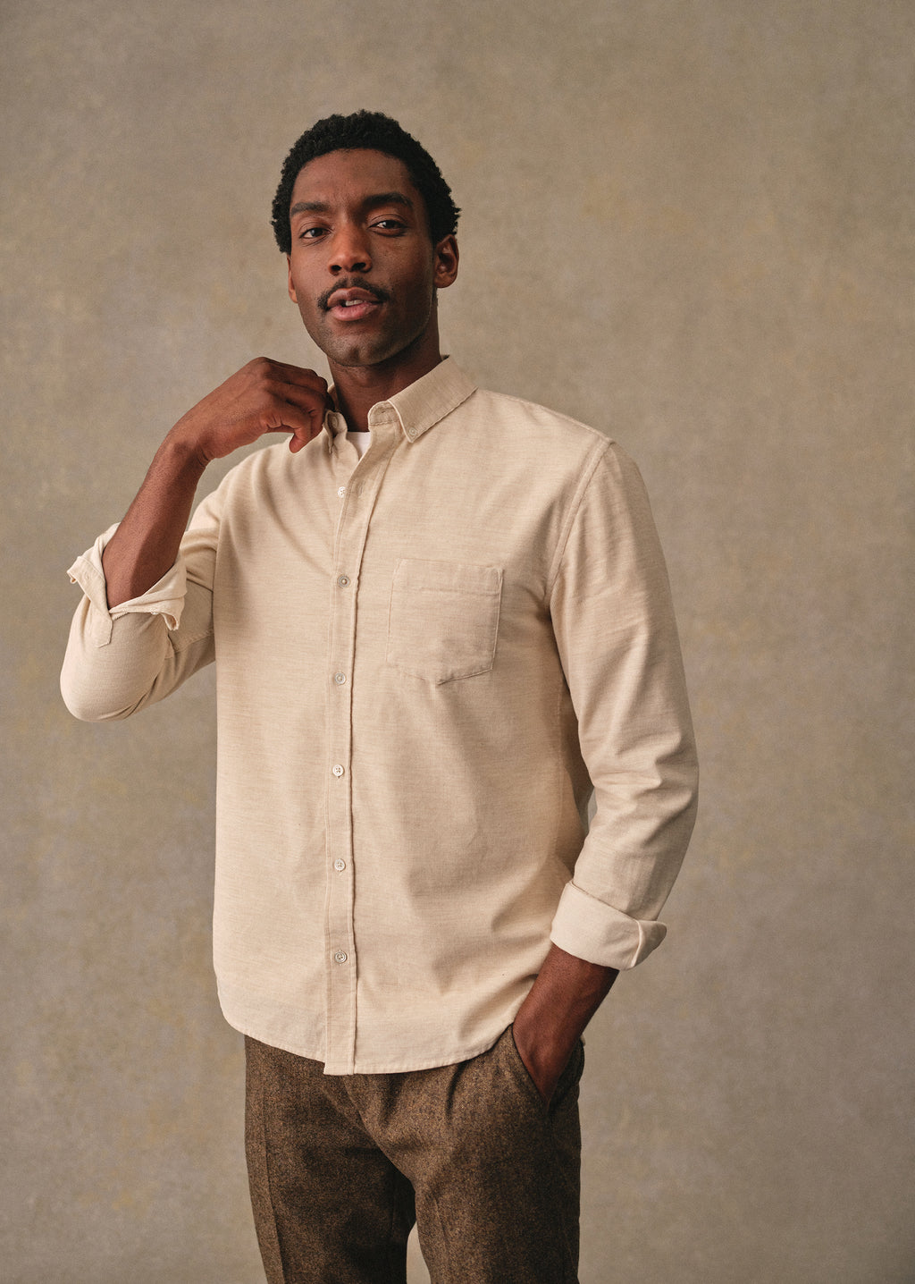 Chemise Charlie Velours - Beige Chiné