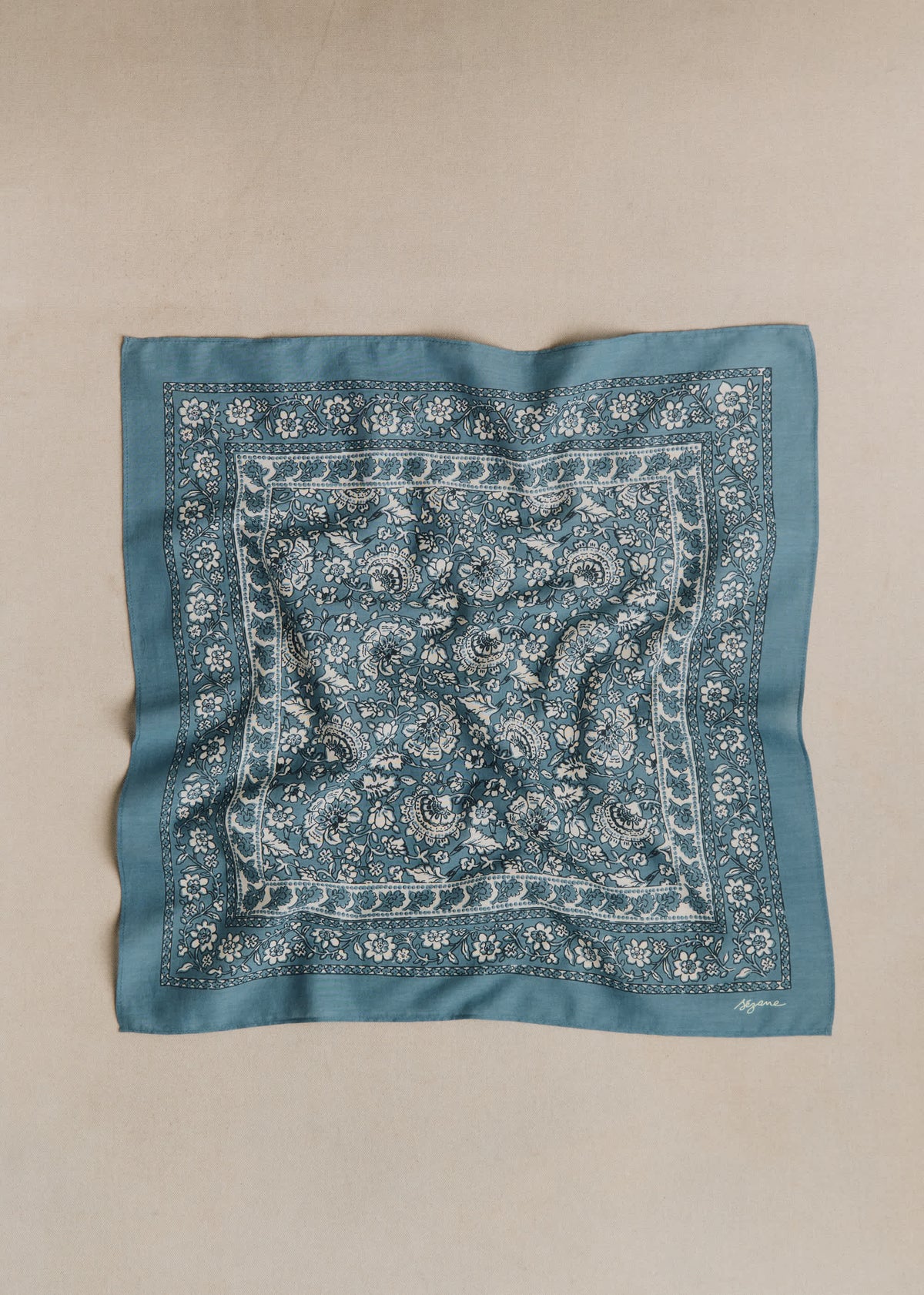 Foulard Gaston - Imprimé Sara Bleu Vintage Marine