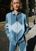 Chemise Marzia - Patchwork Denim Bleu Clair