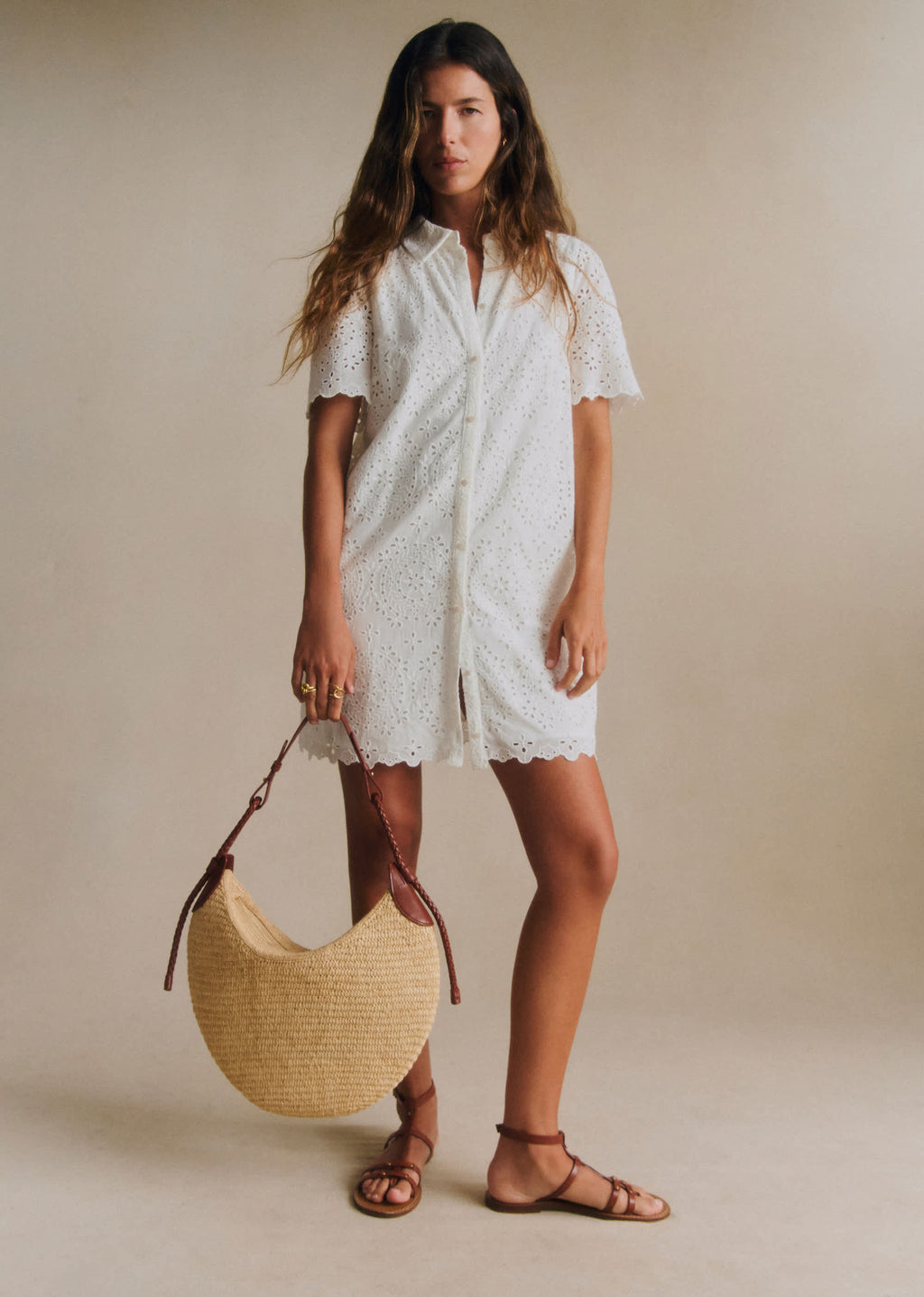 Robe Helly - Broderie Unie Ecru