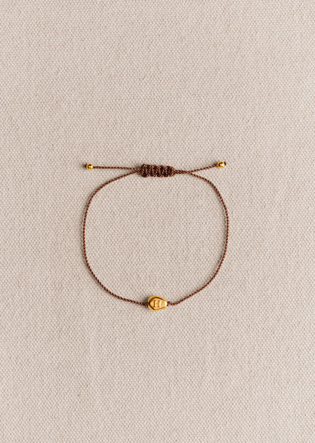 Bracelet Cléo - Chocolat - Lettre H
