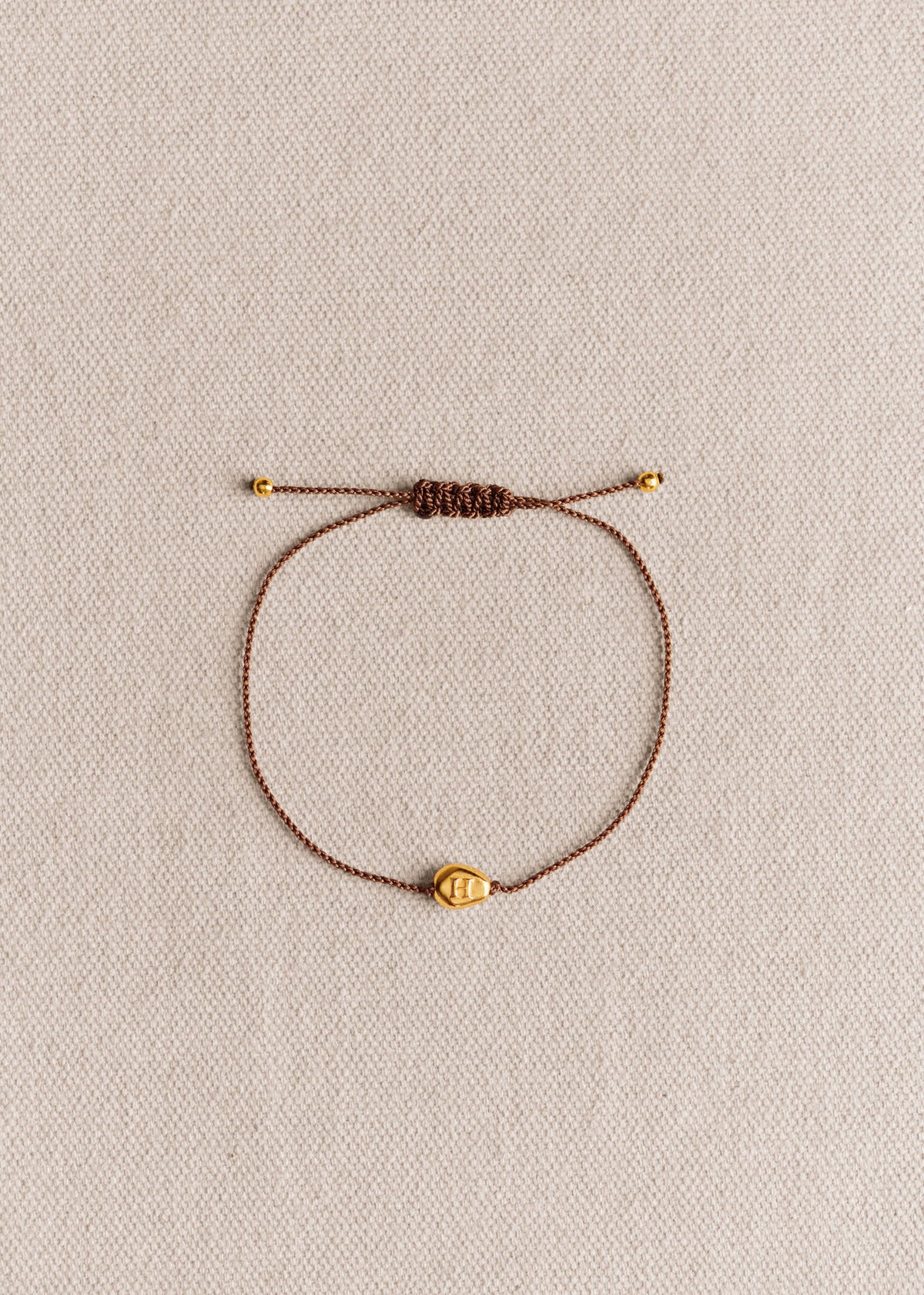 Bracelet Cléo - Chocolat - Lettre H