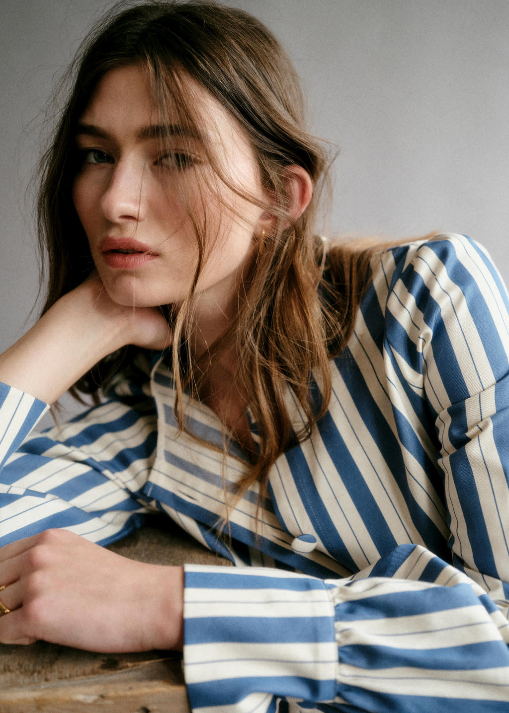 Chemise Celeste - Rayures Maggie Bleu - Création Solidaire