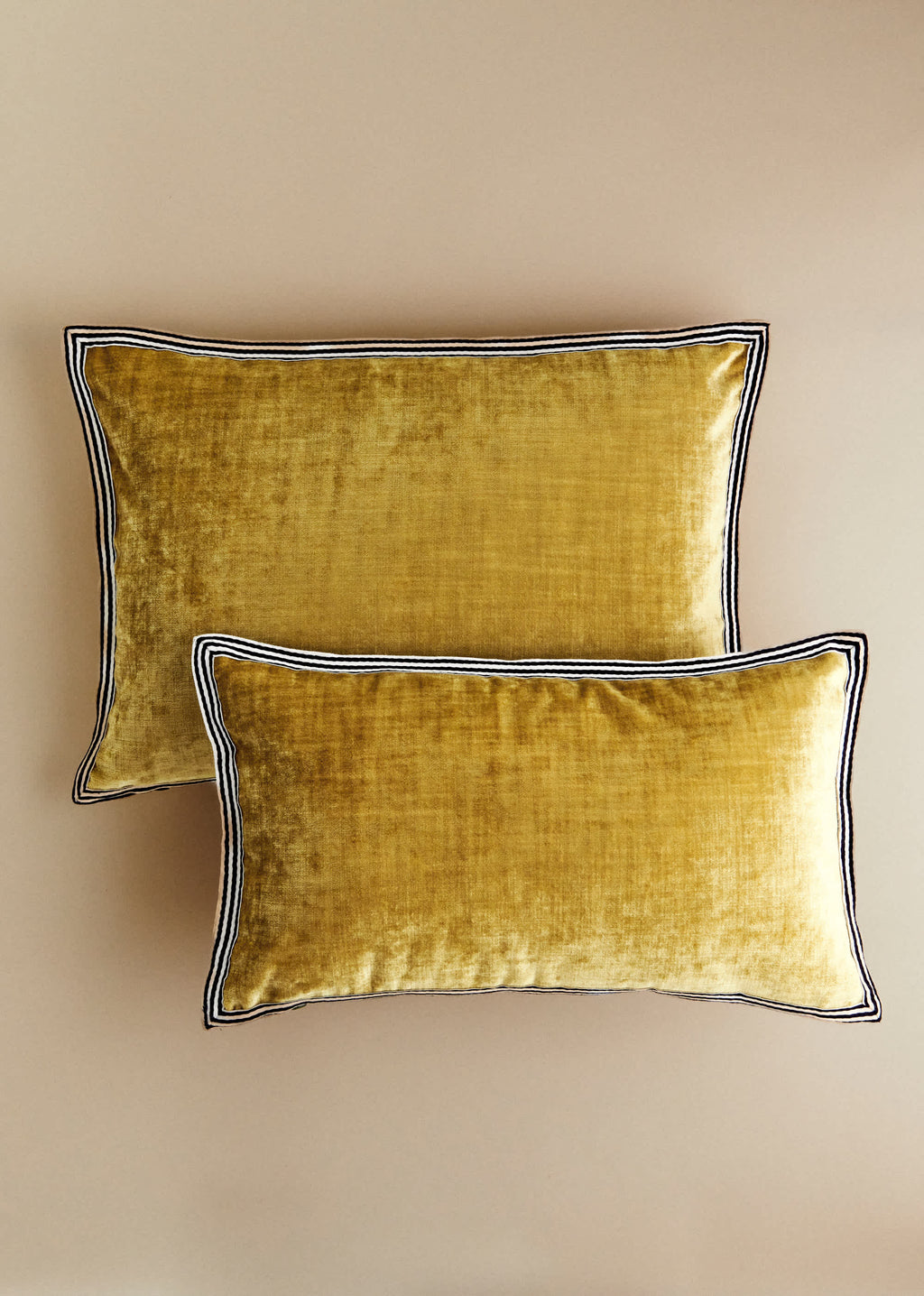 Coussin Velours Texturé - Petit modèle - Miel