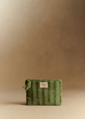 Pochette plate velours milleraie - Sauge