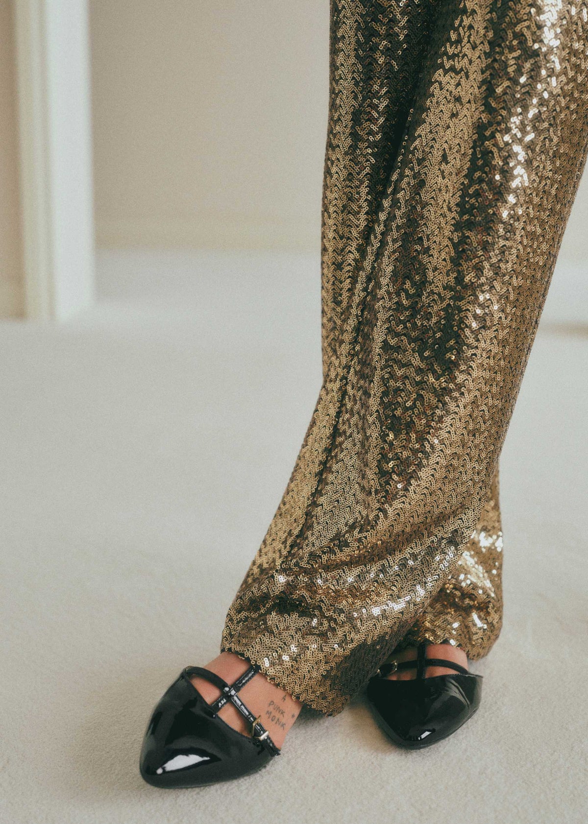 Pantalon AZIM - Sequins Chevron Doré