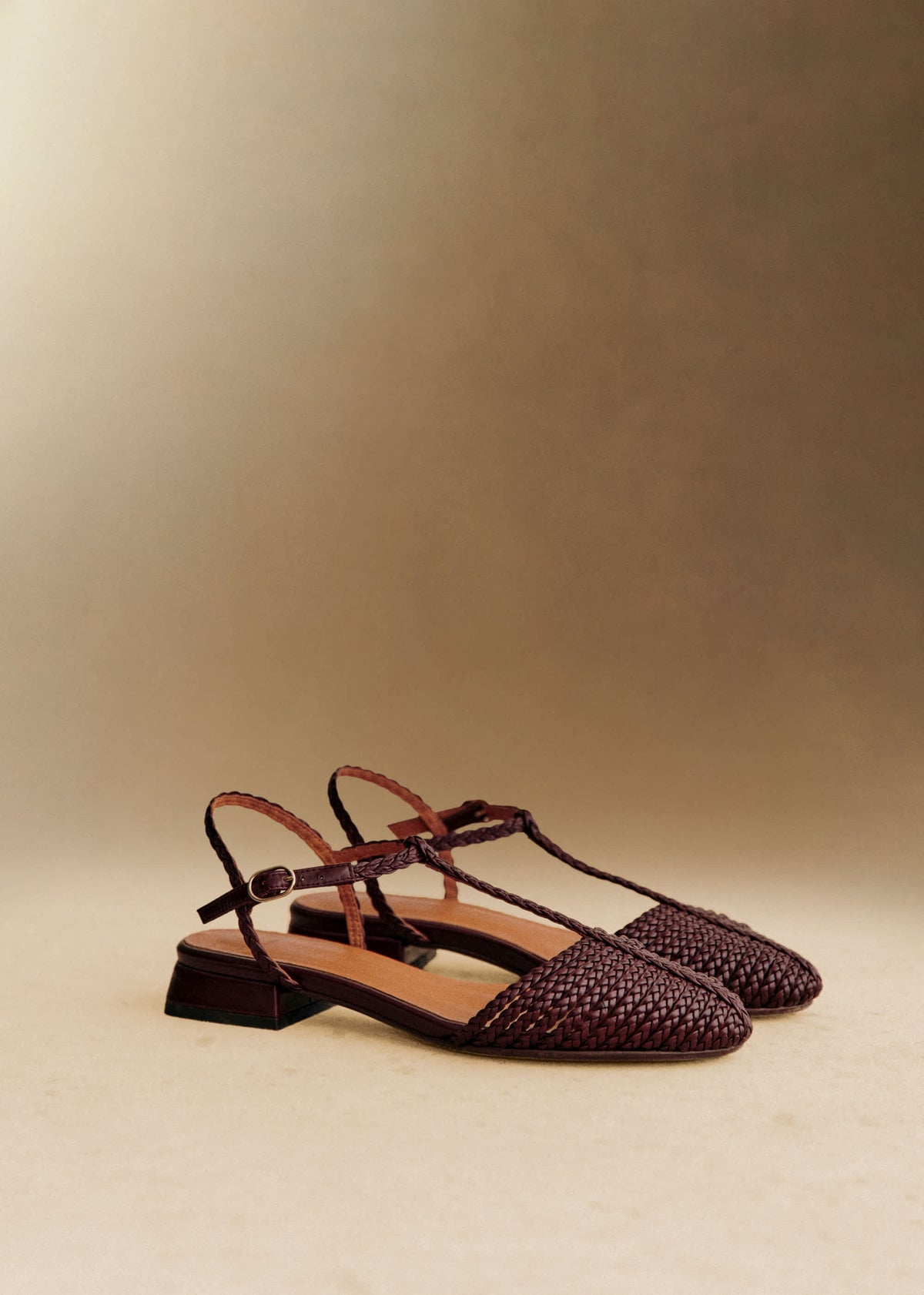 Sandales Low Aurore - Chocolat Lisse Tressé