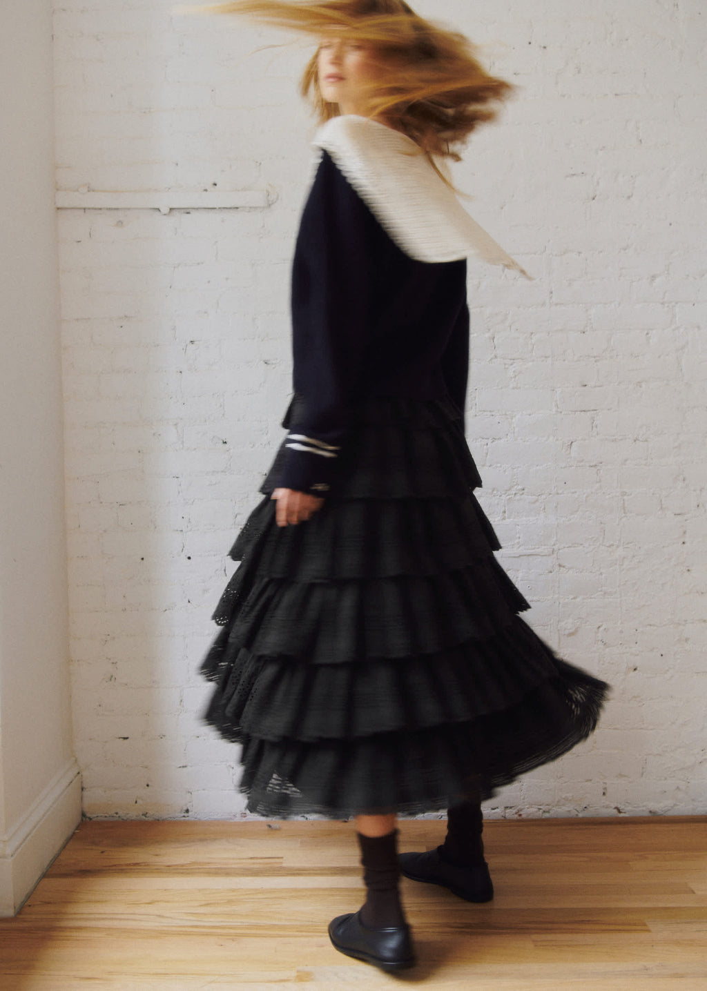 Jupe Bakta - Sézane x SEA NY - Broderie Unie Noire