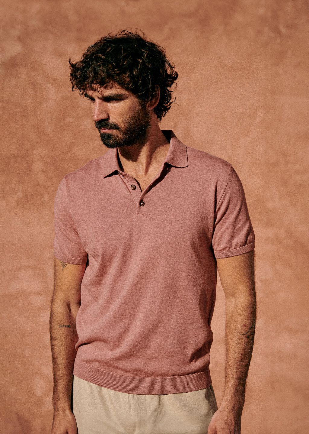 Polo Maille Riviera - Vieux Rose