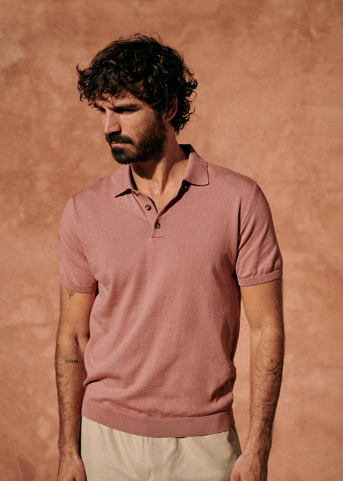 Polo Maille Riviera - Vieux Rose
