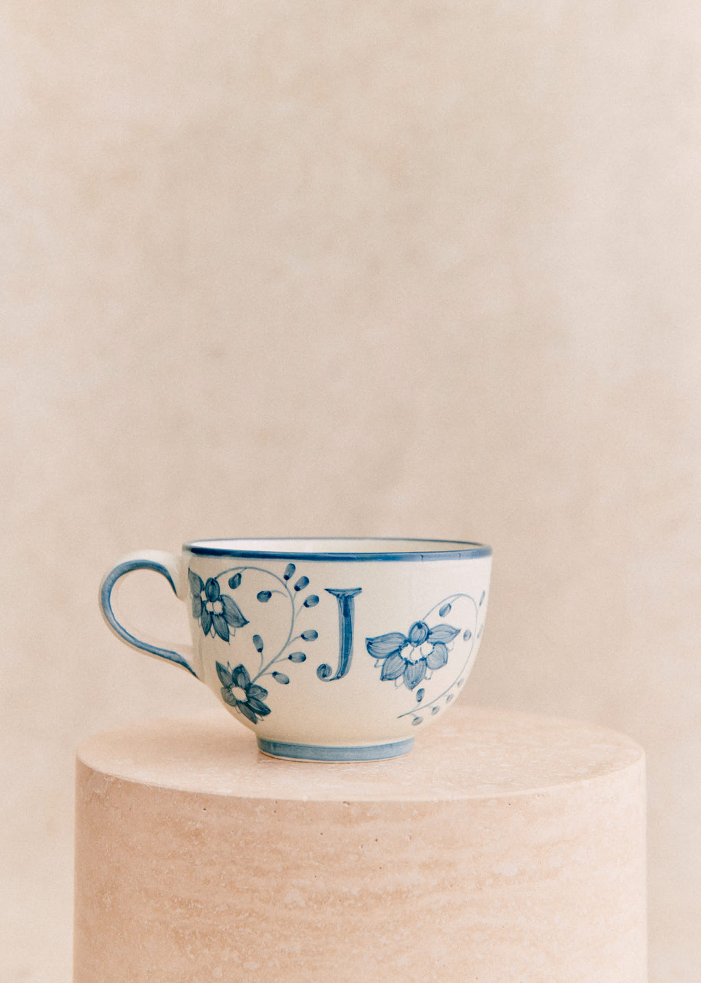 Tasse Poème - Bleu orage - Lettre J
