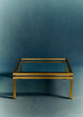 Table basse en verre et laiton vintage - Verre et laiton