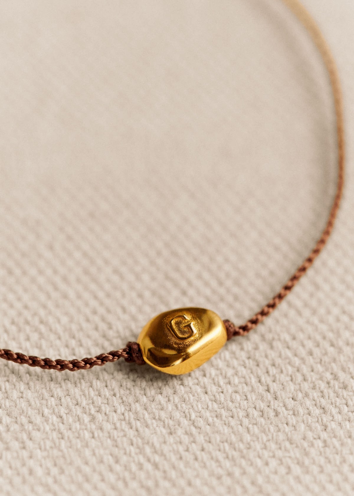 Bracelet Cléo - Chocolat - Lettre G