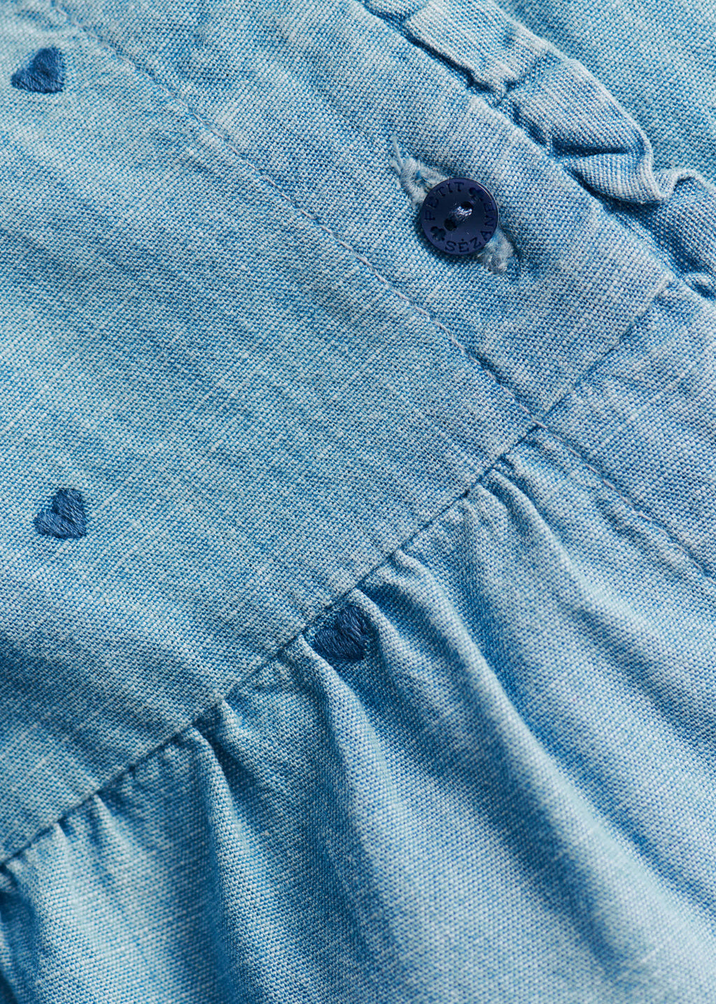 Blouse Adeline - Chambray Coeur Brodé Marine