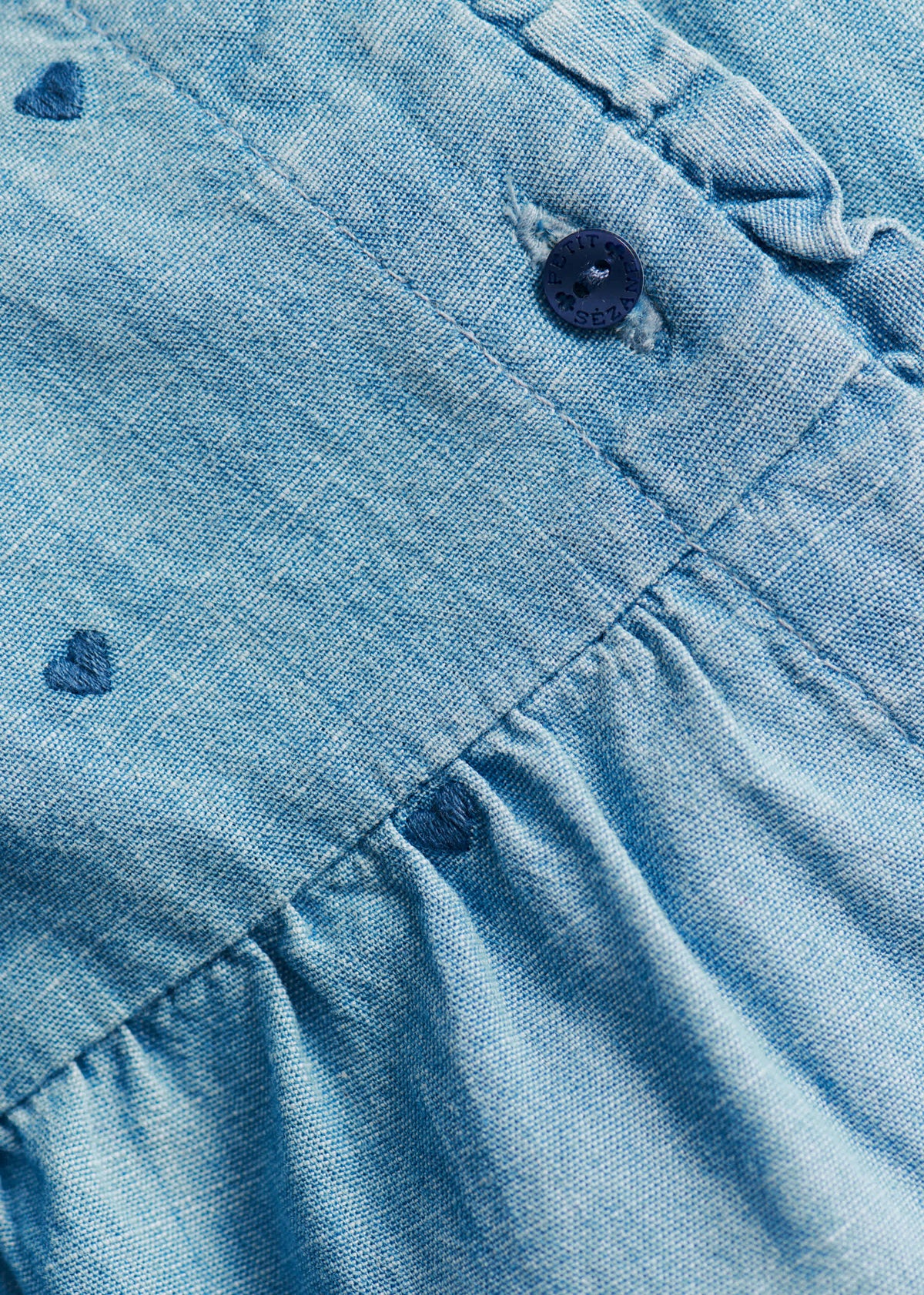 Blouse Adeline - Chambray Coeur Brodé Marine