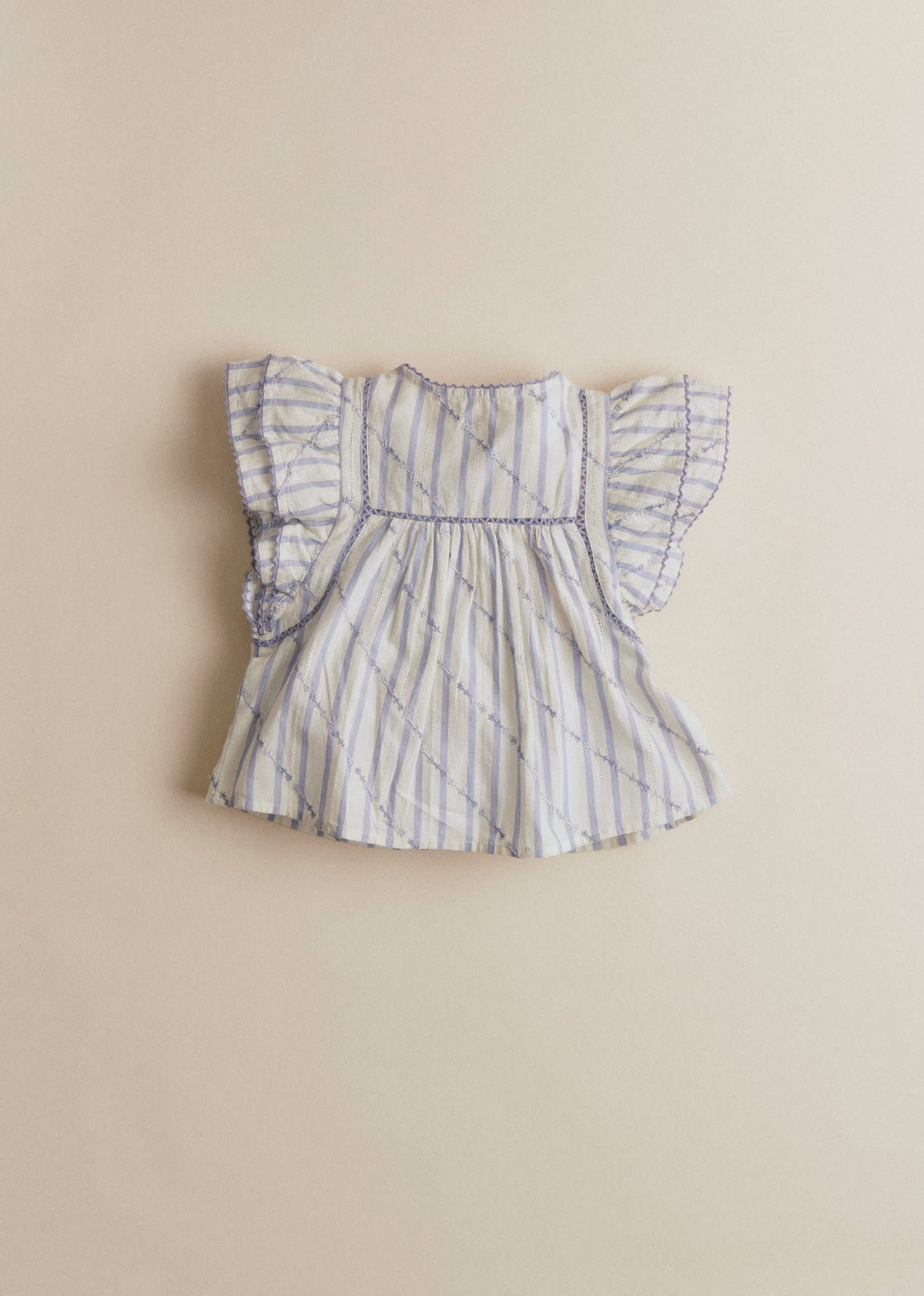 Chemise Tallulah - Rayures Lavande Broderie