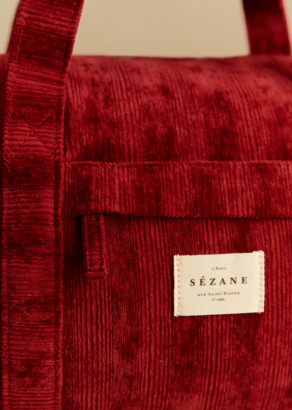 Bowling bag velours milleraie - Rouge
