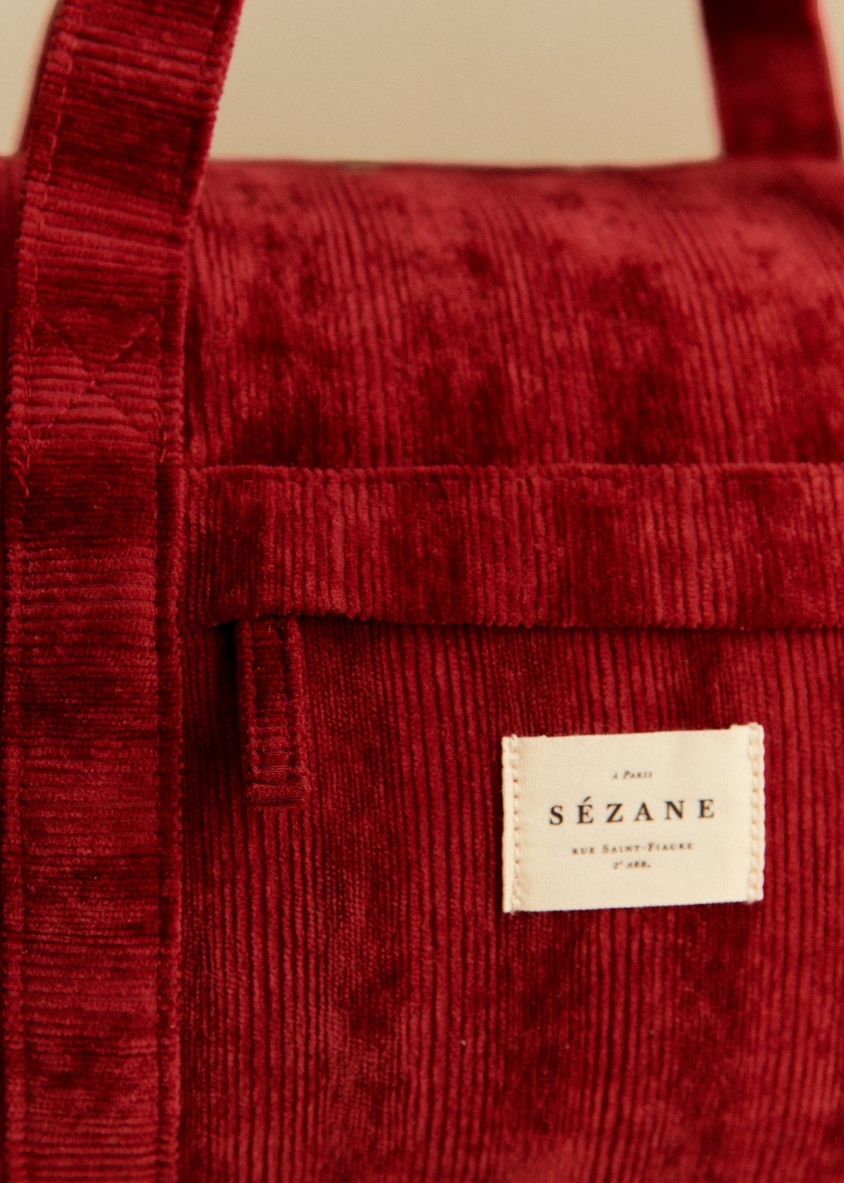 Bowling bag velours milleraie - Rouge