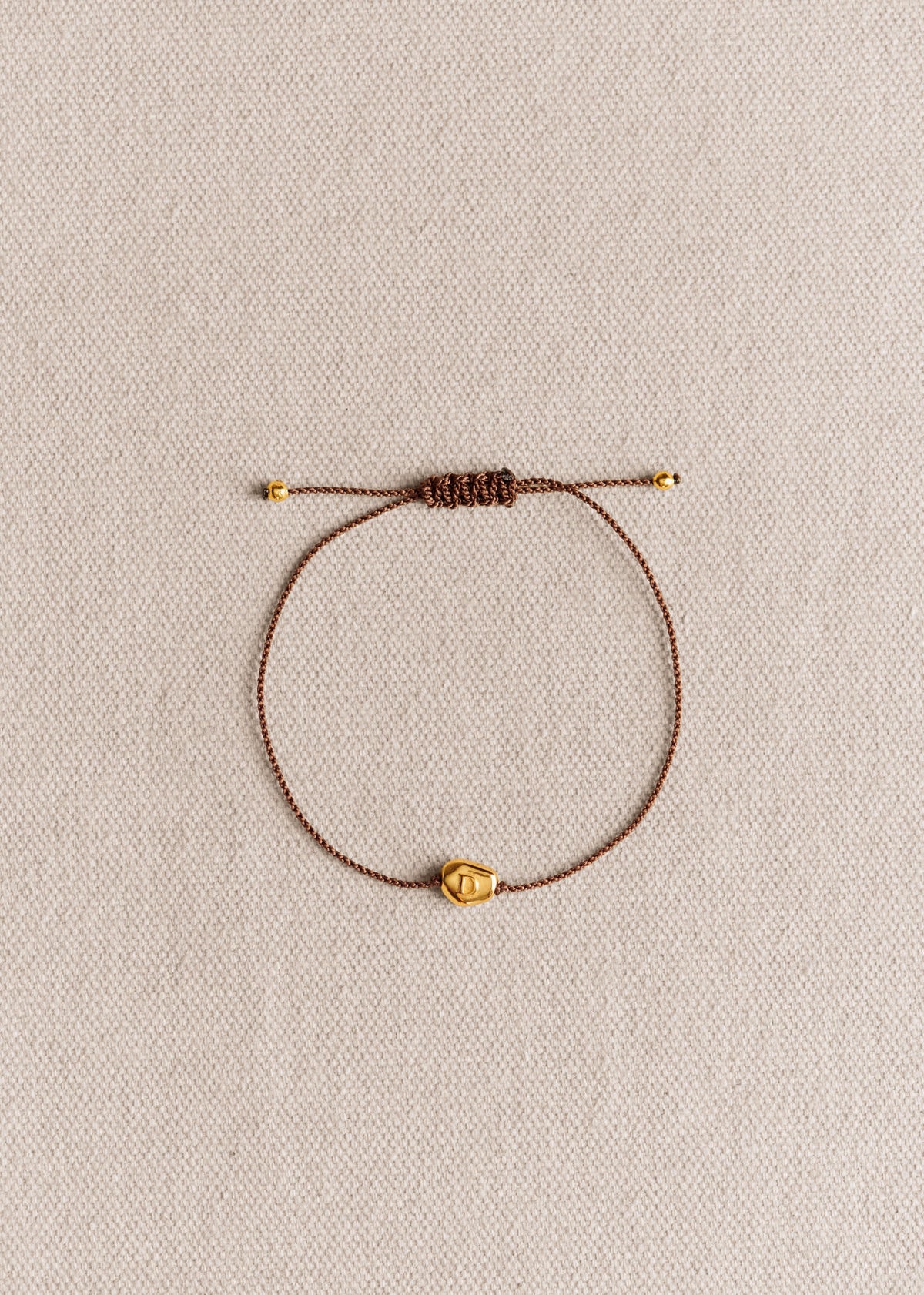 Bracelet Cléo - Chocolat - Lettre D