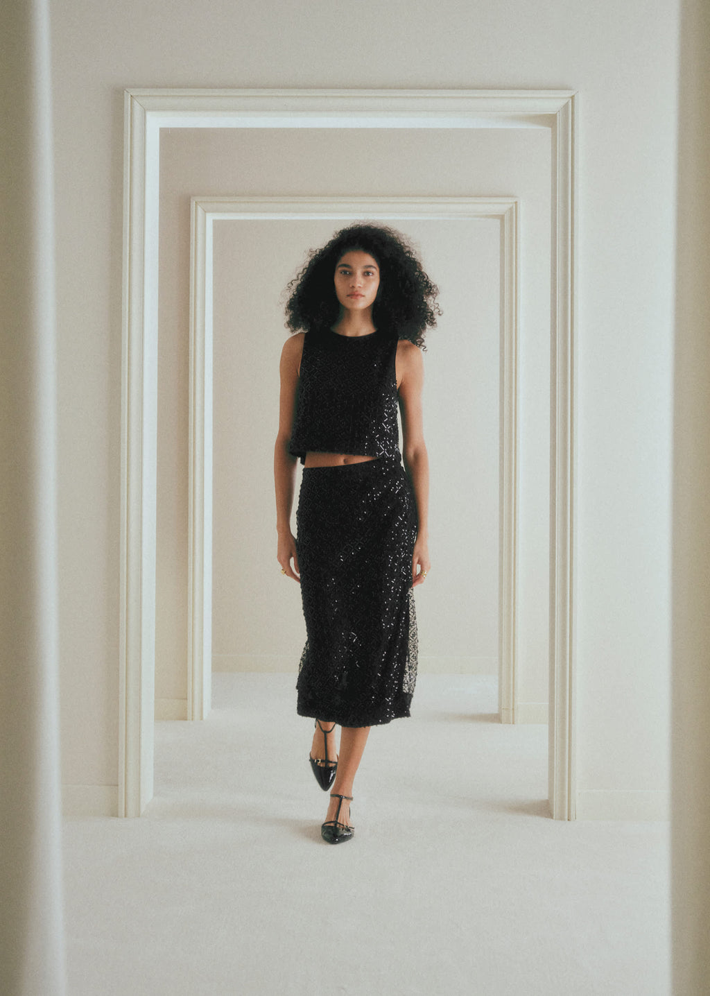 Top Doria - Sequins Noirs