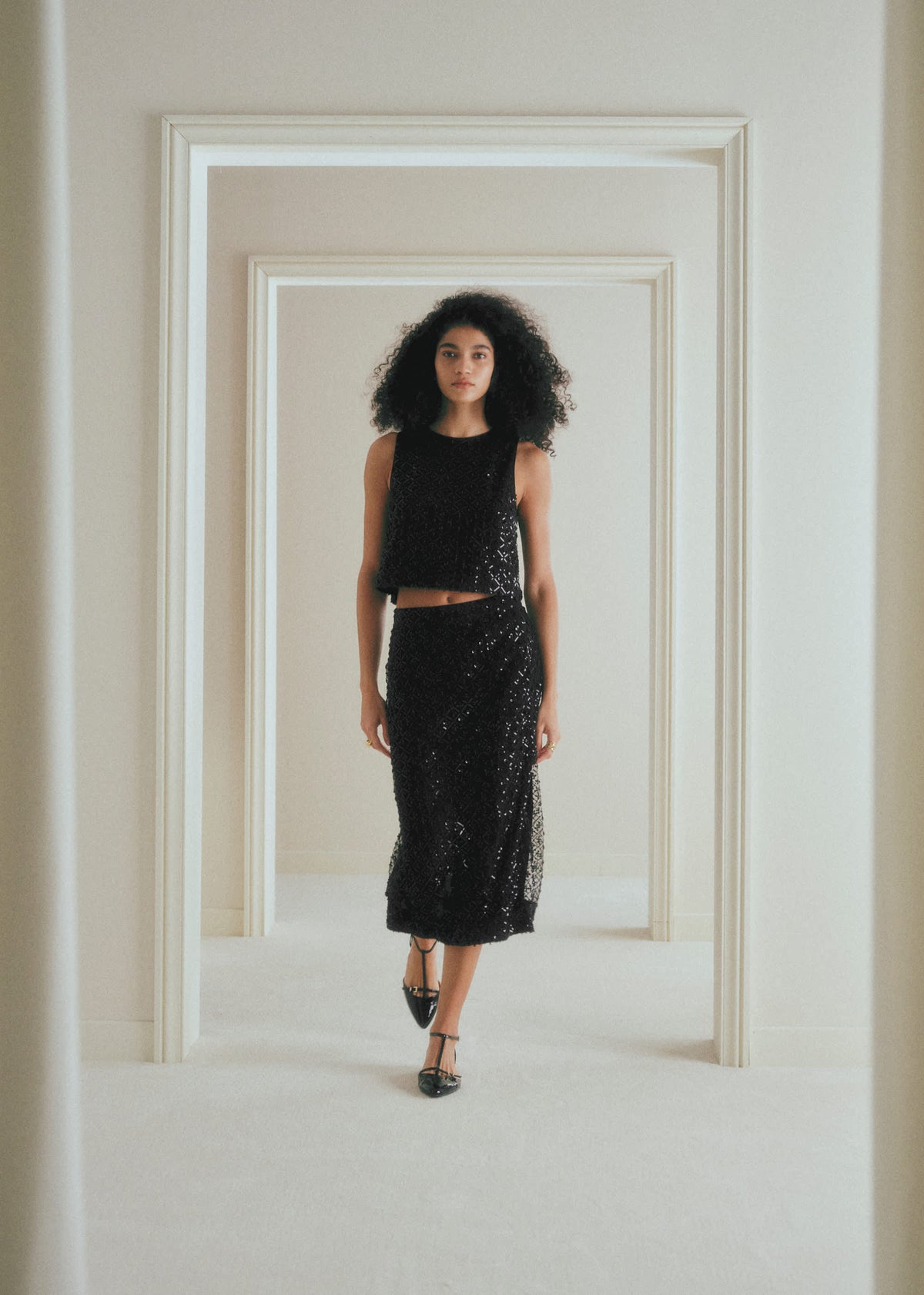 Top Doria - Sequins Noirs