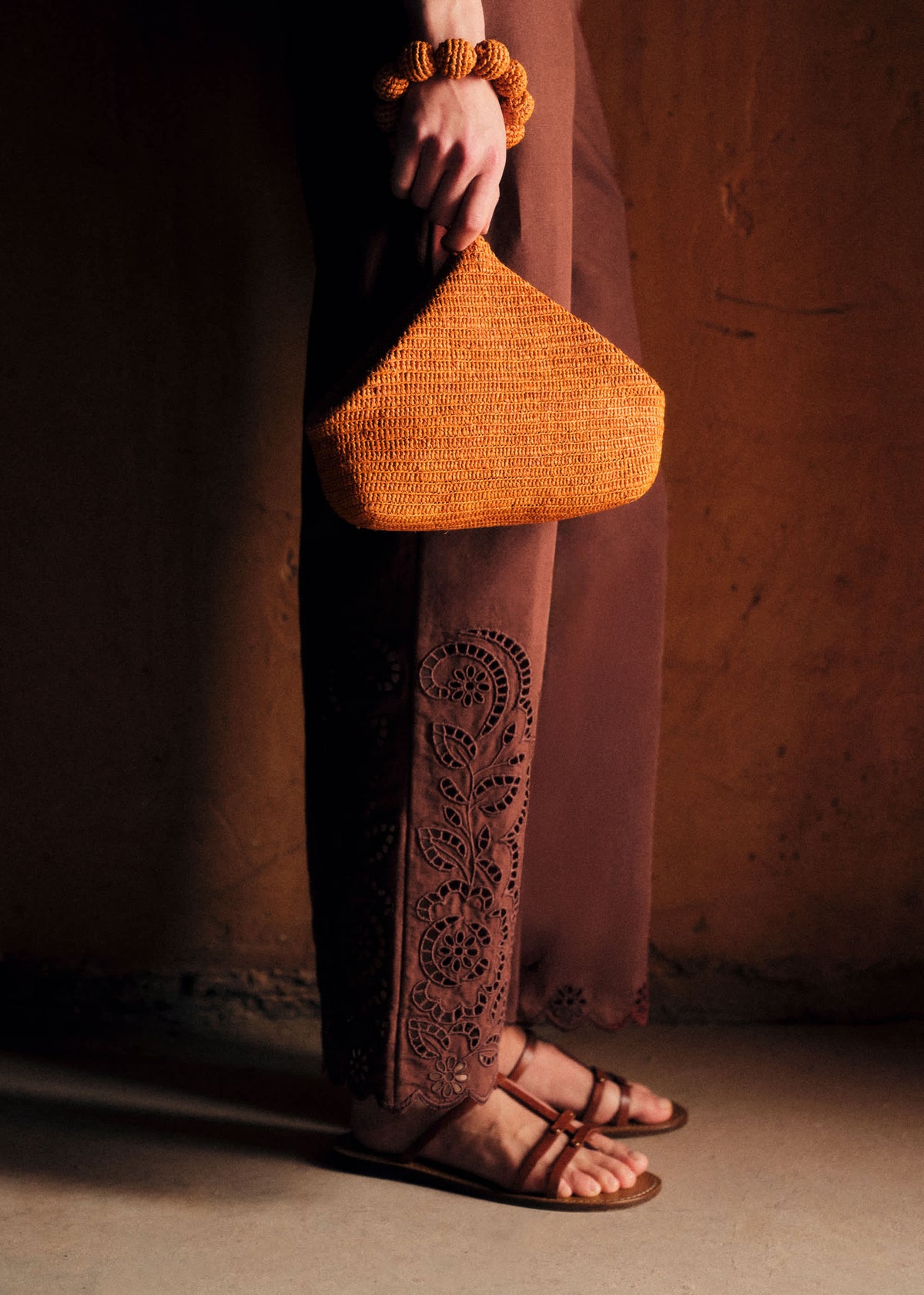 Pantalon Fausto - Broderie Unie Chocolat