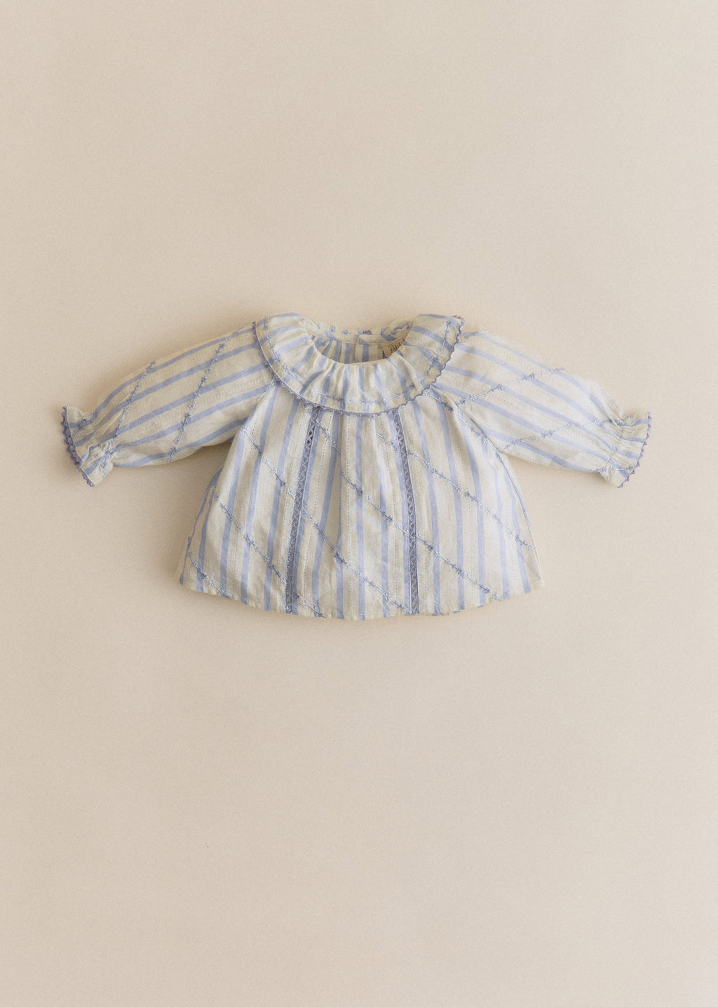 Blouse Héloïse - Rayures Lavande Broderie