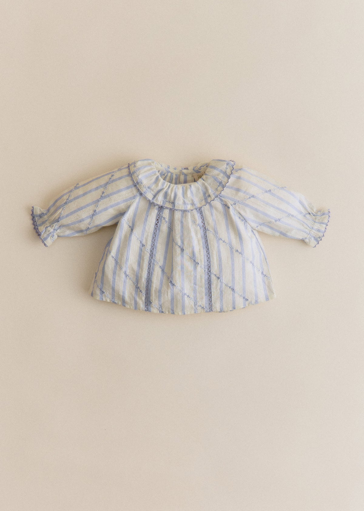 Blouse Héloïse - Rayures Lavande Broderie