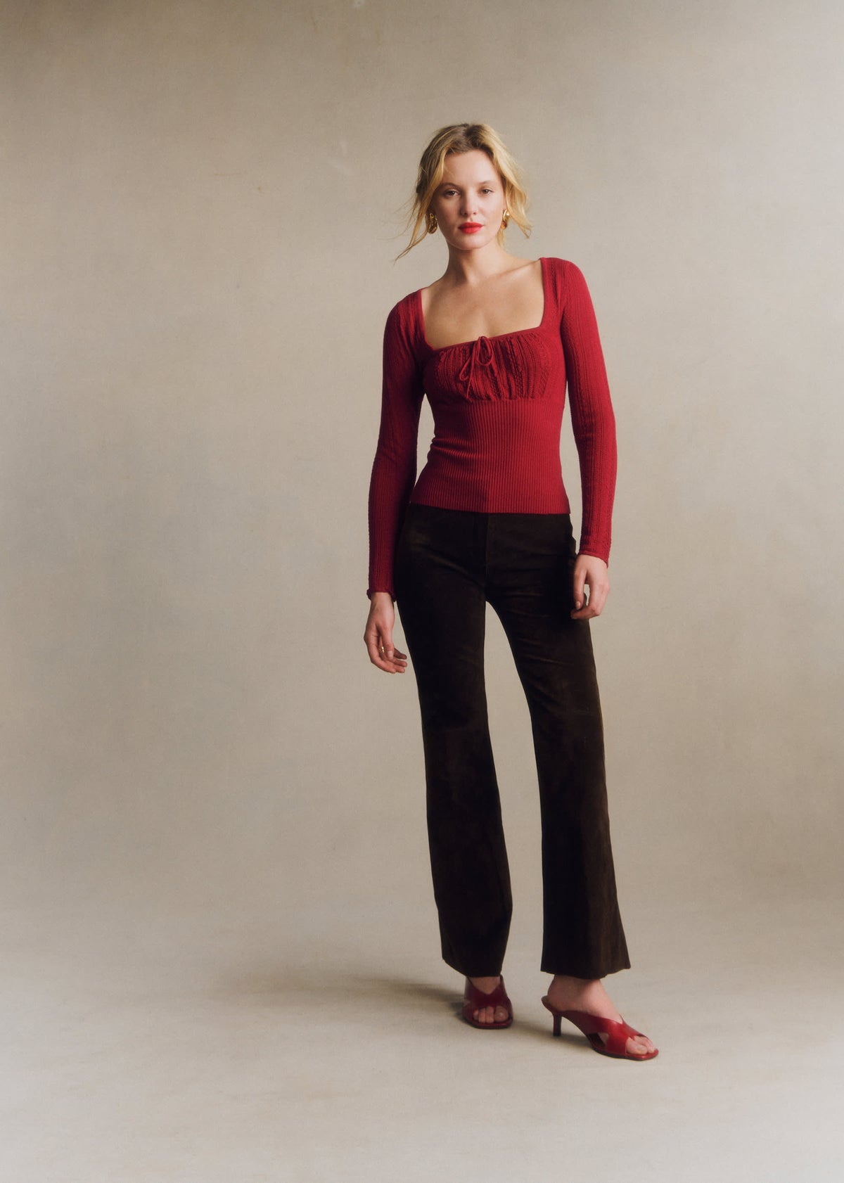 Pull Élisia - Rouge Foncé