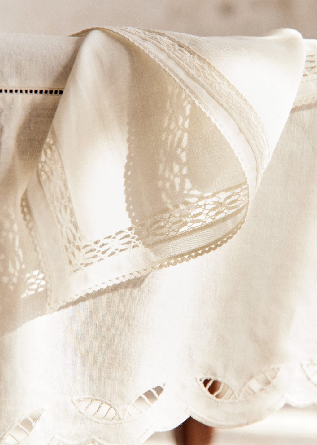 Set de 2 serviettes brodées - Ecru Uni