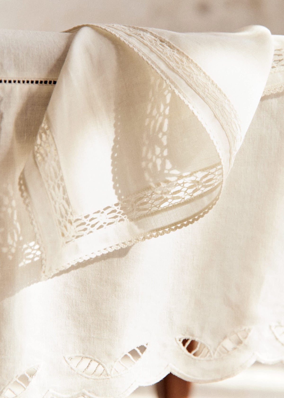 Set de 2 serviettes brodées - Ecru Uni