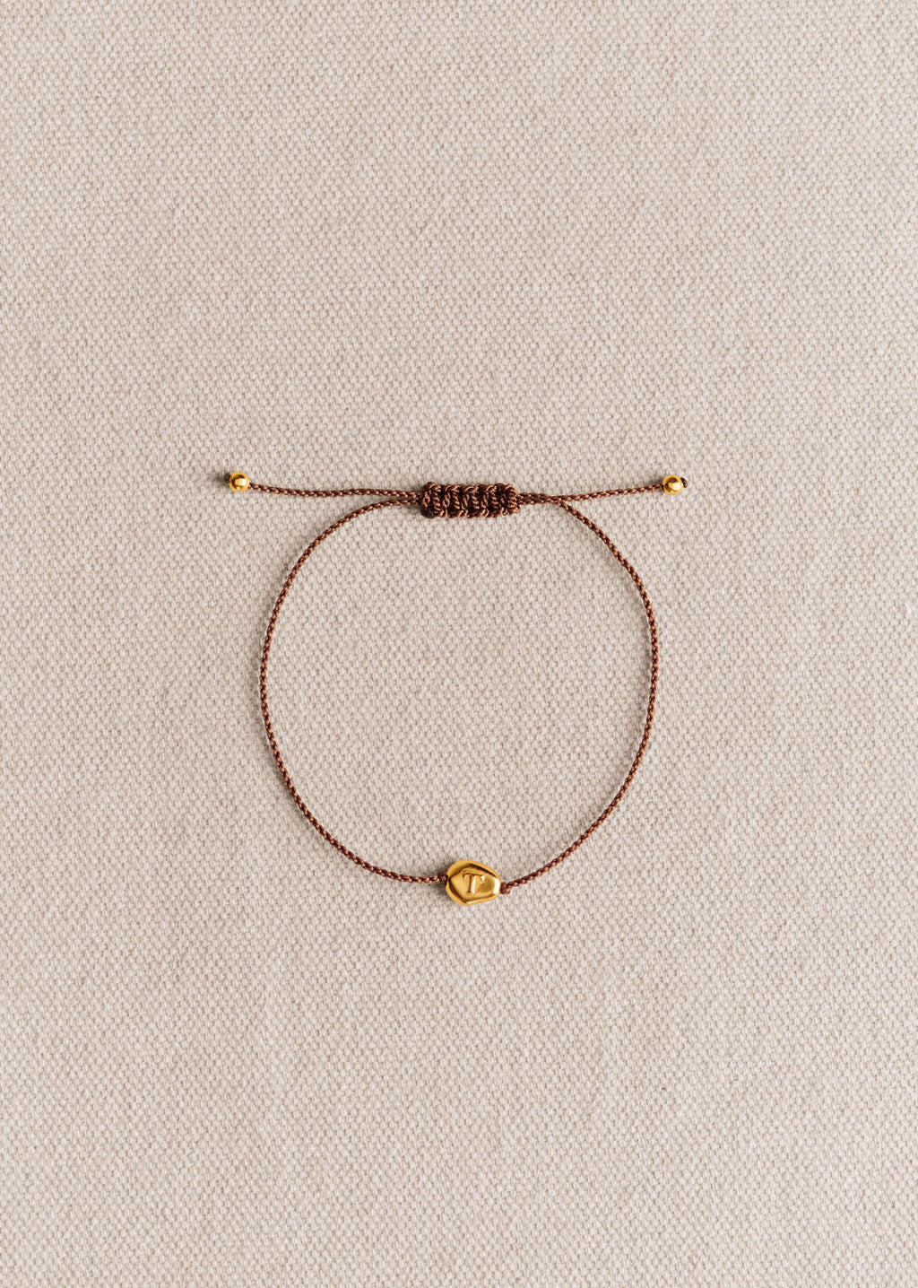 Bracelet Cléo - Chocolat - Lettre T