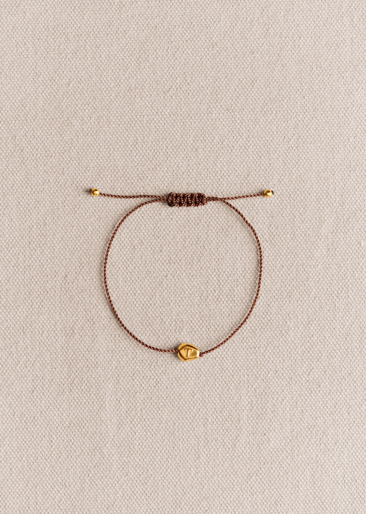 Bracelet Cléo - Chocolat - Lettre T