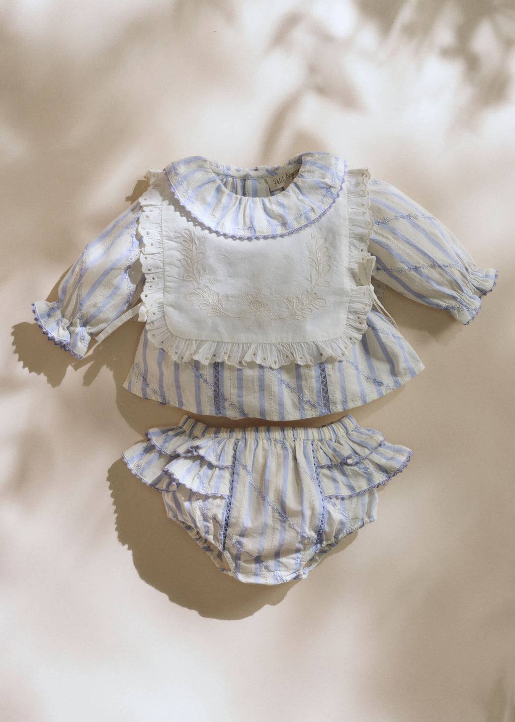 Blouse Héloïse - Rayures Lavande Broderie