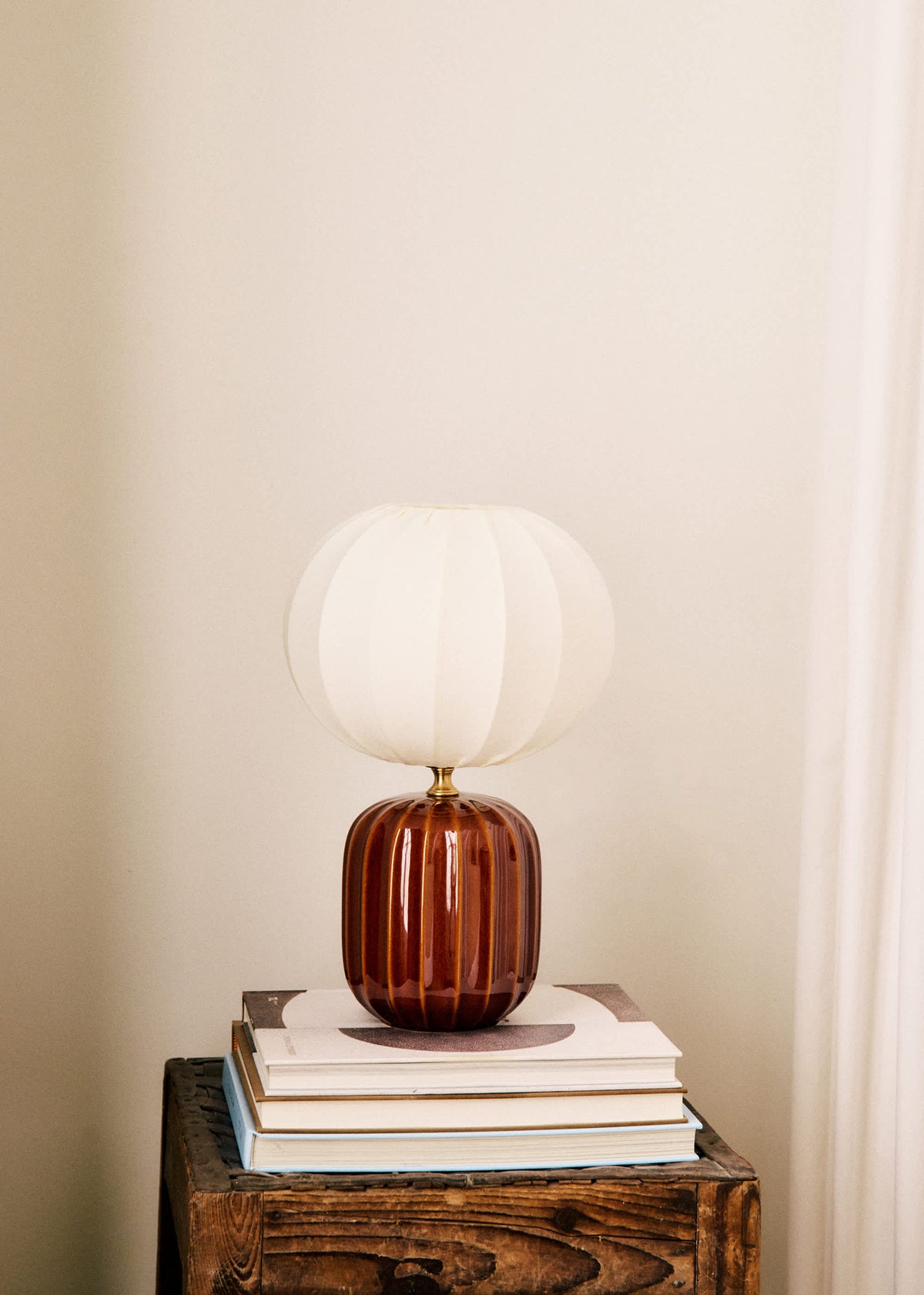 Lampe Traviata petit modèle - Moka - Abat-jour Sonate - Écru