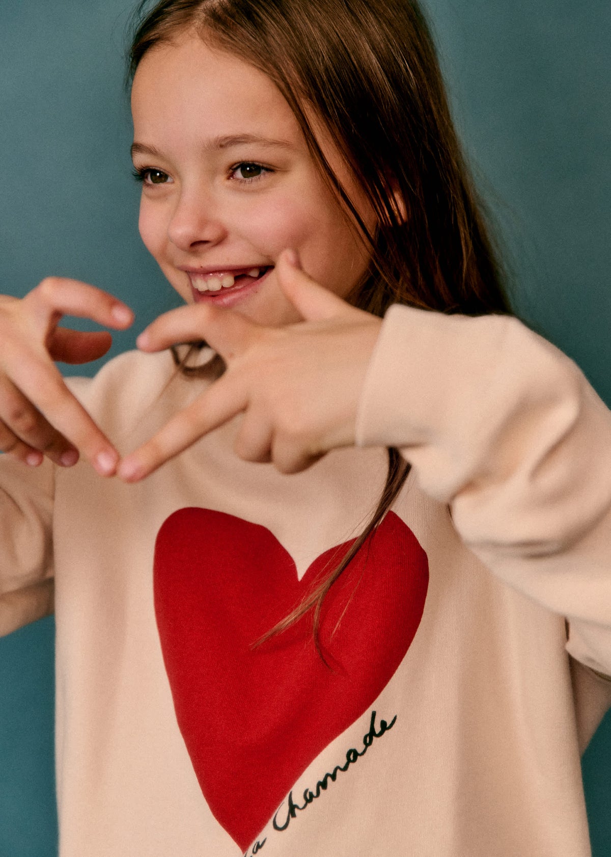 Sweat-Shirt La Chamade - Crème / Rouge
