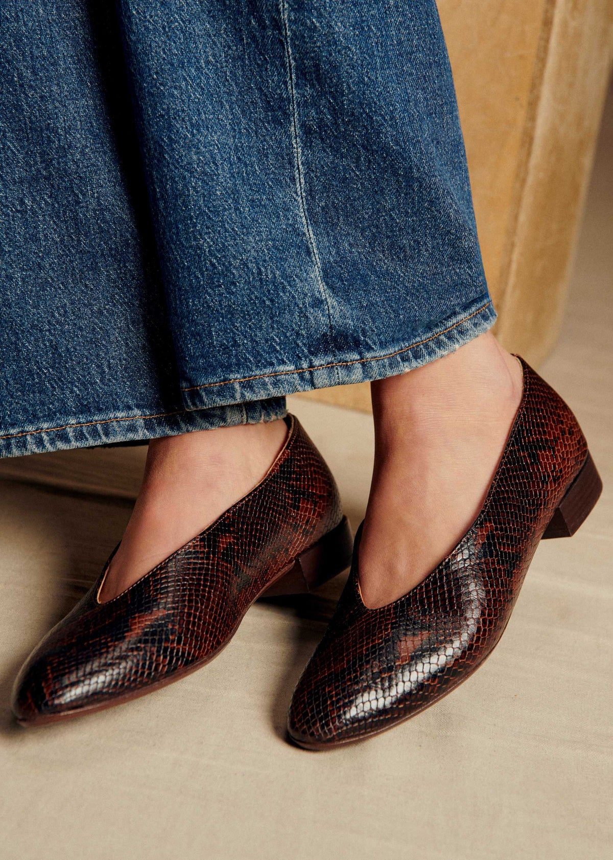 Ballerines Low Matilda - Marron Python