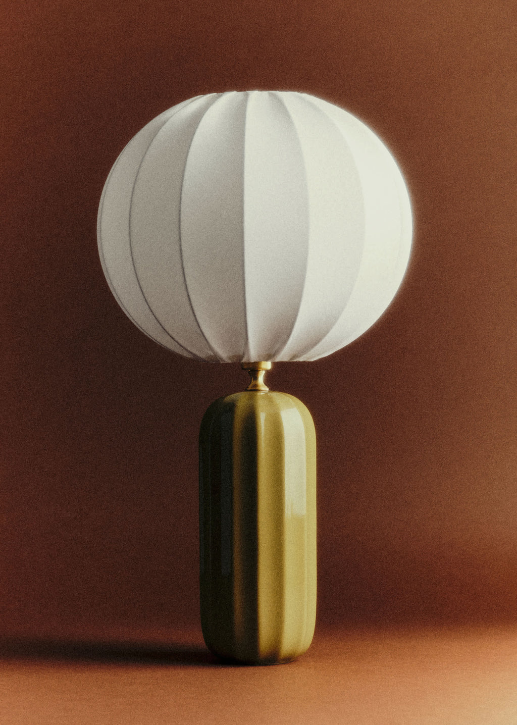 Lampe Traviata - Vert Olive - Abat-jour Sonate - Écru