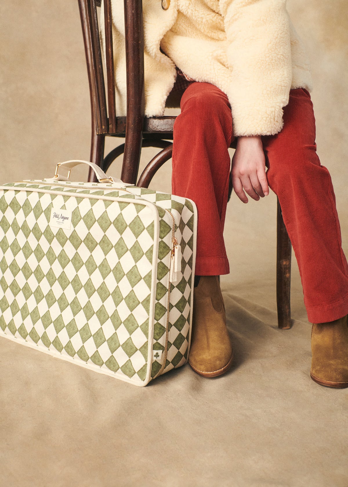 Valisette damier - Imprimé damier vert