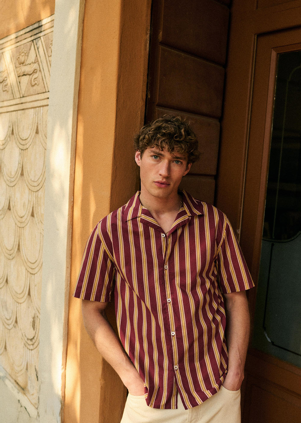 Chemise Holt - Bordeaux Rayures Moutarde