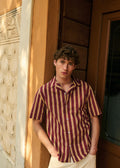 Chemise Holt - Bordeaux Rayures Moutarde