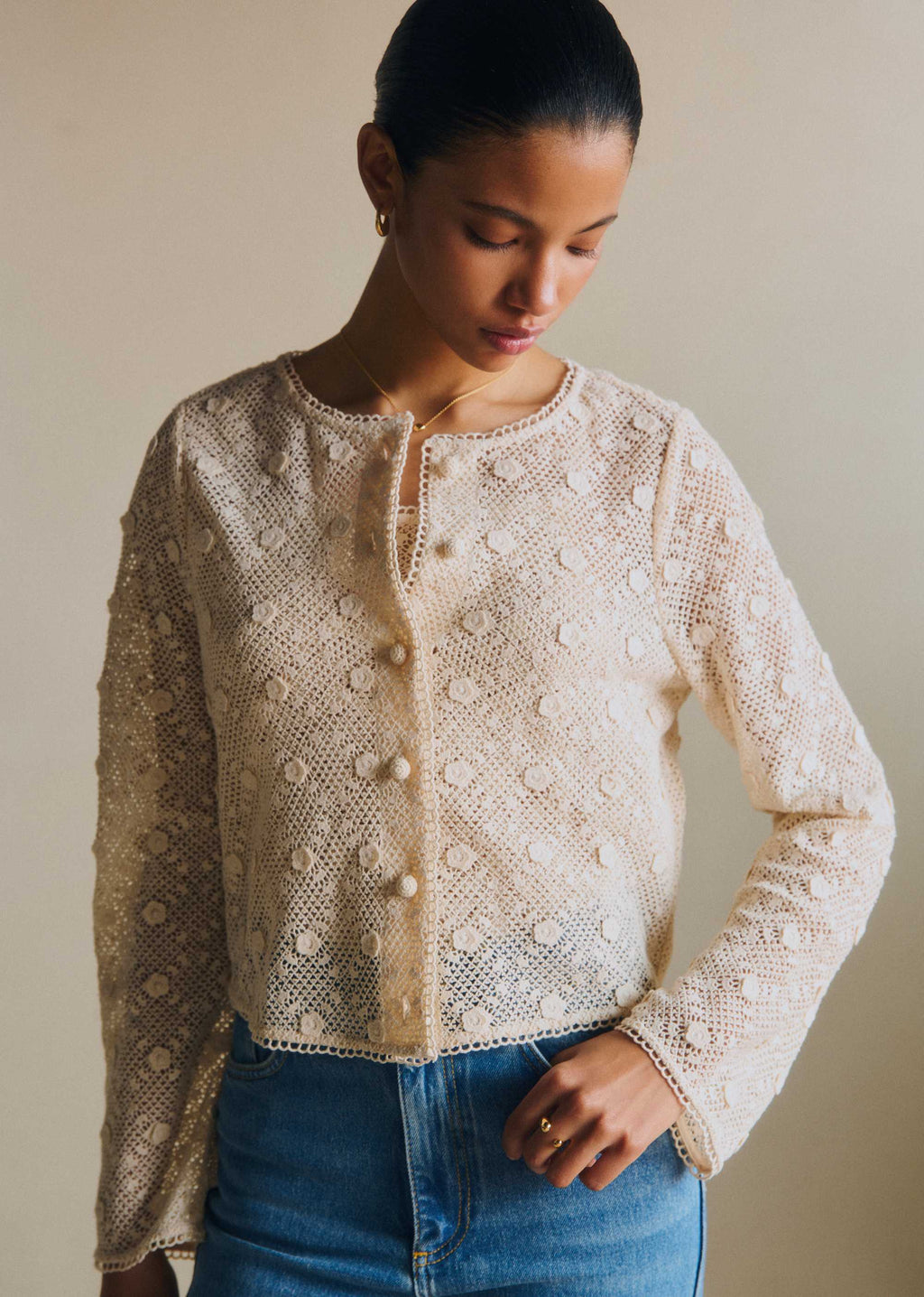 Chemise Nora - Guipure Unie Ecru