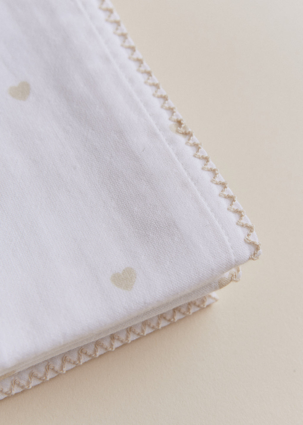 Set de 2 langes - Coeur Beige